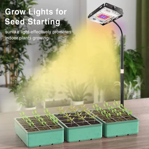 Vista 3 de LBW Luz de cultivo para plantas de interior, luz LED de escritorio de espectro completo, lámpara de cultivo pequeña con temporizador de 4 H/8H/12H