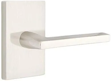 Vista 7 de Emtek Juego de privacidad, roseta rectangular moderna, palanca Helios, negro plano, RH