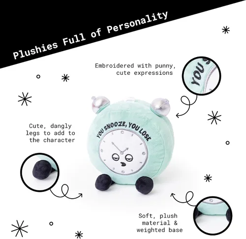 Vista 4 de Punchkins Despertador de Alarma de Peluche - Si te duermes, pierdes. Divertido reloj de peluche, juguete de peluche atrevido y novedoso para regalar