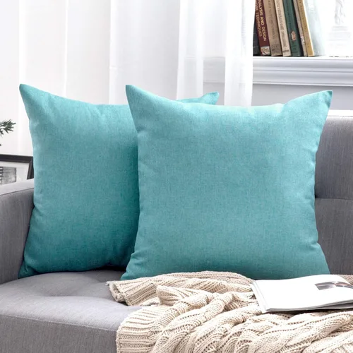 Vista 114 de MIULEE Paquete de 2 fundas decorativas para almohadas de exterior, sólidas, impermeables, de lino sintético, estilo granja de jardín, fundas de Óxido