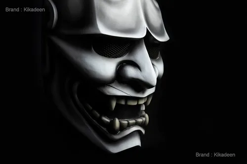 Vista 5 de Máscara japonesa Hannya Airsoft Samurai Oni Kabuki Noh Evil Demon Devil DJ Party Halloween Disfraz Cosplay blanco KK02
