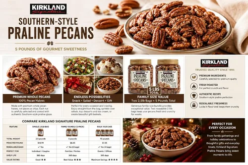 Vista 2 de Kirkland Signature Praline Pecans 2.5lb (paquete familiar) Paquete de 2