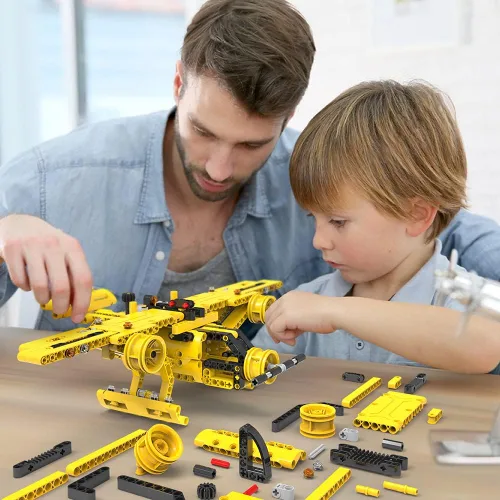 Vista 3 de STEM / Juguete de construcción para niños de 5, 6, 7, 8, 9, 10, 11, 12 años de edad, niño, niña - Juguete 2 en 1 de Camión y Avión Desmontable, 361