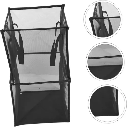 Vista 9 de Beaupretty Cesta plegable de malla para ropa sucia, diseño de mango resistente para el hogar al aire libre