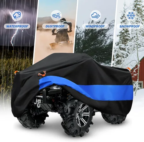 Vista 5 de MORNYRAY Cubierta para ATV Impermeable de Servicio Pesado Universal Cubierta para Quad Cubierta de Almacenamiento Exterior 4 Ruedas Protección UV