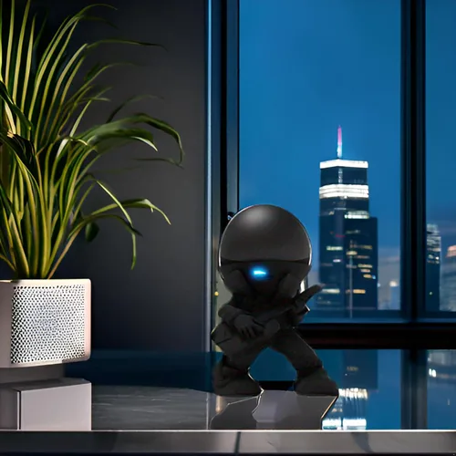 Vista 10 de Splin Soporte de mesa compatible con Amazon Alexa Smart Speaker Echo Dot (4ª y 5ª generación) y Apple HomePod Mini, Vegas Boy (negro)