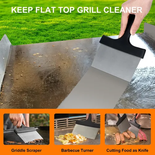 Vista 11 de Kit de limpieza de parrilla compatible con Blackstone - Kit de limpieza de parrilla con ladrillo de parrilla, raspador de plancha y cepillo