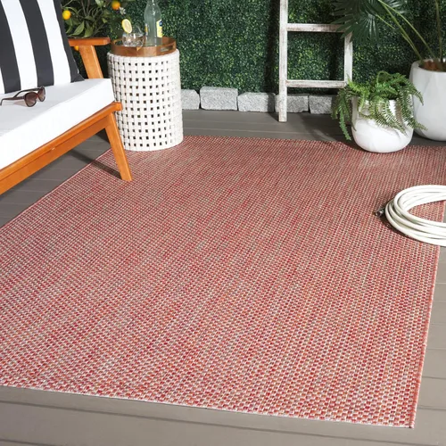 Vista 113 de SAFAVIEH Alfombra Lavable para Exteriores Colección Courtyard - 2'3" x 5', Azul Aqua y Gris, No Desprende Pelusa y Fácil Limpieza, Ideal para Patio