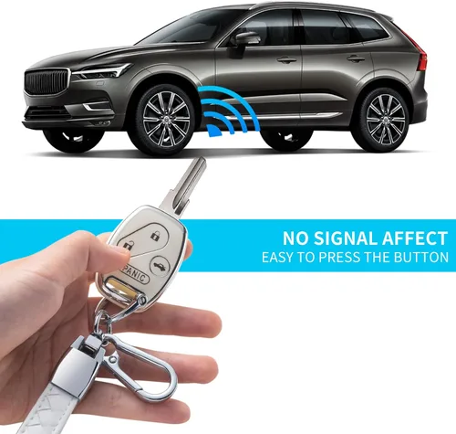 Vista 3 de Compatible con funda para llavero Honda con cordón de cuero, funda protectora para llave de automóvil Honda 2003-2012 Accord Civic EX Smart Control