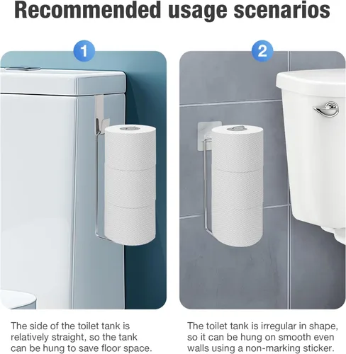 Vista 5 de Conworld Soporte de Papel Higiénico Dorado de Níquel Cepillado para 3 Rollos de Papel Higiénico, 1 Paquete Almacenamiento de Papel Higiénico de Baño