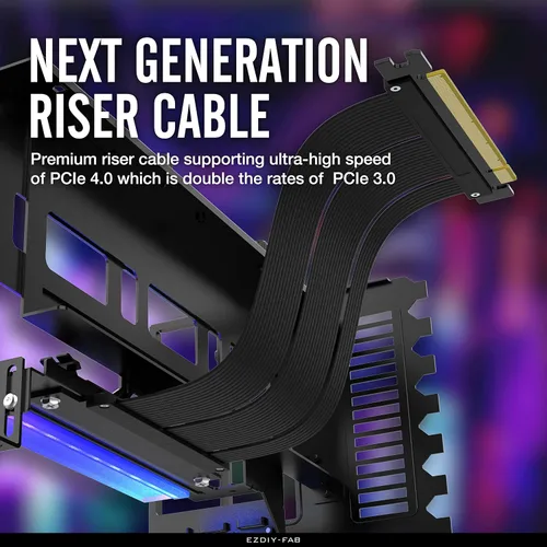Vista 4 de EZDIY-FAB Soporte de montaje vertical PCIe 4.0 GPU Soporte de tarjeta gráfica con módulo LED ARGB de 5 V y 3 pines, kit de soporte para tarjeta