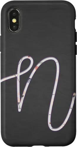 Vista 5 de Carcasa para iPhone 16 con monograma de letra N de plata clara