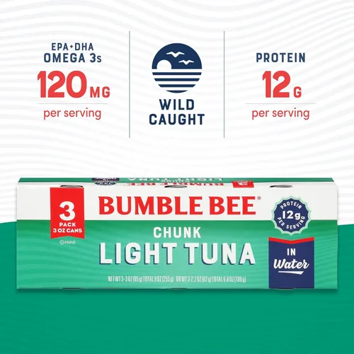 Vista 3 de Bumble Bee Chunk - Atún ligero en agua, 3 onzas (paquete de 3)