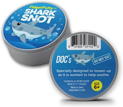 Vista 4 de Shark Snot Therapy Putty - Divertida masilla de alivio del estrés de humor de tiburón para adultos, masilla de escritorio azul novedosa para amantes