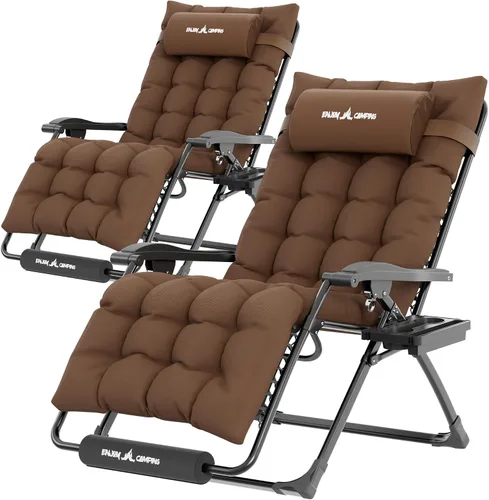 Vista 18 de UDPATIO Silla reclinable de gran tamaño para patio con cojín extraíble Negro Z-xl