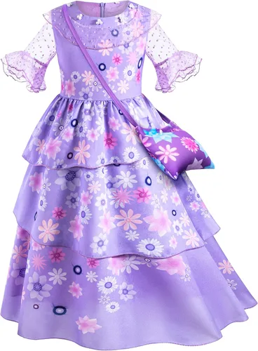 Vista 4 de Kaisebile Princess Costume Dress for Girls Birthday Halloween Party Dress Up with Accessories