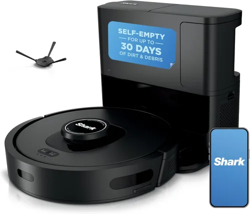 Vista 5 de Shark AV1010AE IQ Robot Aspiradora con Base de Autovaciado XL, Sin Bolsa, Capacidad de 45 Días, Navegación Avanzada, Alexa y Wi-Fi, Cepillo