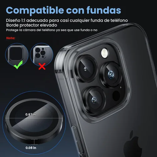 Vista 5 de WSKEN Protector de lente de cámara para iPhone 16 Pro/iPhone 16 Pro Max - [Modelo de disparo original] Protector de pantalla de cámara de vidrio