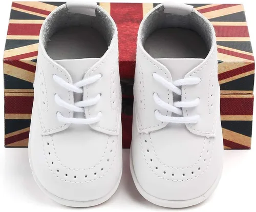 Vista 7 de Zapatos Oxford de piel sintética para niños y niñas, adecuados para gatear, vestido de boda, fiestas de cumpleaños y cualquier ocasión