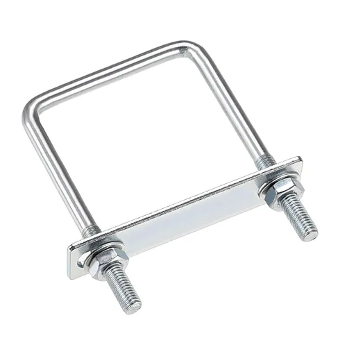Vista 21 de uxcell Pernos cuadrados en U de 1 "(25 mm) de ancho interior de acero al carbono M8 con tuercas, placa de marco, arandelas redondas, juego de 2