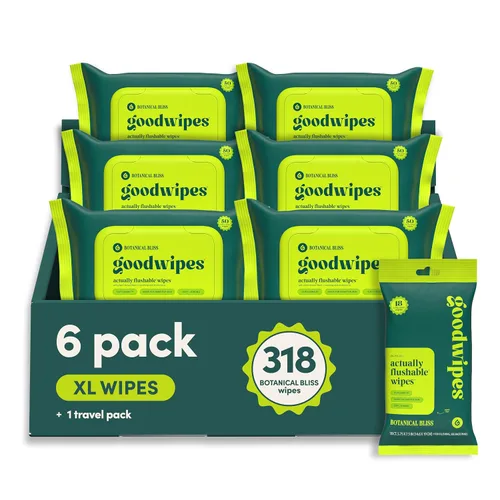 Vista 23 de Goodwipes Toallitas desechables para el trasero - Vitamina E y aloe - Seguras para alcantarillado y fosa séptica - Toallitas húmedas extra grandes