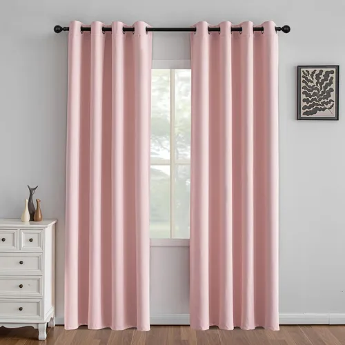 Vista 83 de IGEMAEVE Cortinas opacas de tamaño personalizado para dormitorio, 100 % opacas, 1 panel, aislamiento térmico, cortinas de oscurecimiento