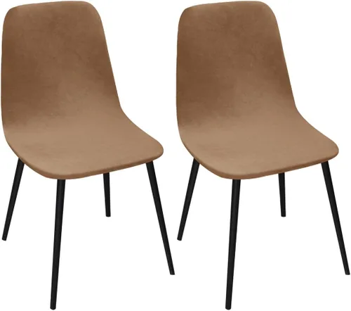 Vista 16 de Paquete de 2 fundas de terciopelo para sillas de comedor, lavables, extraíbles, de mediados de siglo, modernas, curvas, sin brazos, para decoración
