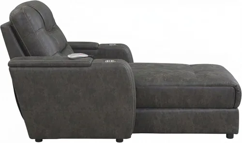 Vista 4 de Sunset Trading Tumbona eléctrica, cama individual XL, gris carbón