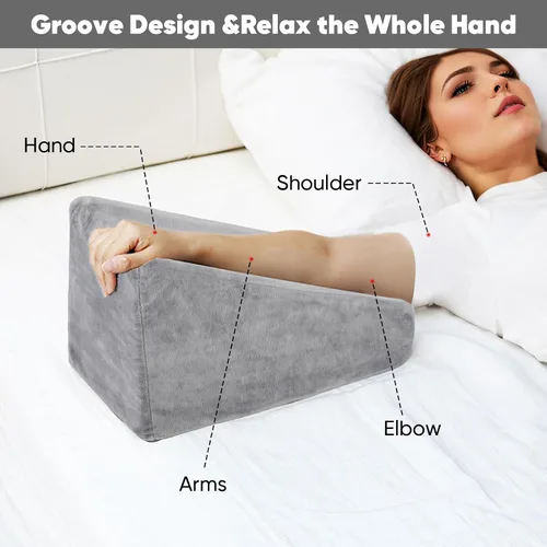 Vista 2 de Almohada de elevación de brazo, almohada de brazo de cuña para adultos después de la cirugía, descanso para mantener elevada, almohada de brazo