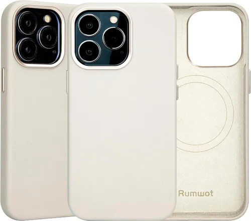 Vista 21 de Funda de cuero genuino para iPhone 13 Pro, cuero de grano completo, compatible con MagSafe y carga inalámbrica, bisel de la cámara con botones