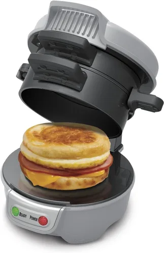 Vista 19 de Hamilton Beach Sandwichera de desayuno con anillo para cocinar huevos, ingredientes personalizados, perfecta para magdalenas inglesas, croissants