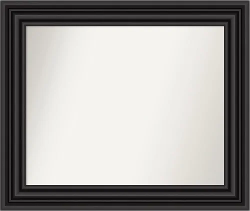 Vista 203 de Amanti Art Espejo personalizado, espejo de baño negro puente, espejo de pared o espejo de tocador de baño sobre el fregadero (26 x 26 pulgadas)