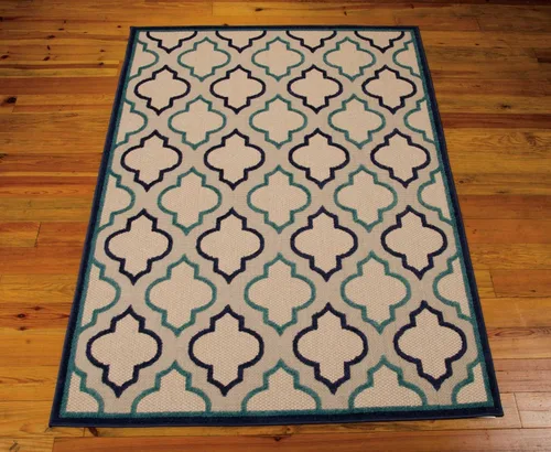 Vista 4 de Nourison Aloha - Alfombra de área para interiores y exteriores, 3 pies 6 pulgadas x 5.6 pies, tropical, botánica, fácil de limpiar, no se desprende