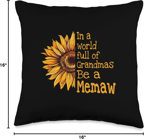 Vista 4 de Unique Christmas Birthday Mother's Day Gifts Shop In A World Memaw - Almohada especial para abuela, 16 x 16 pulgadas, multicolor