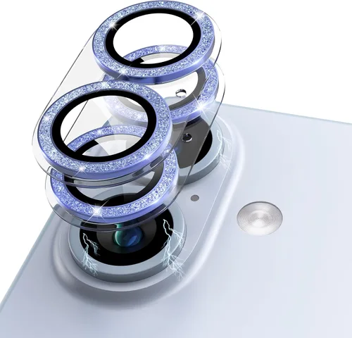 Vista 14 de Compatible con iPhone 15/iPhone 15 Plus/iPhone 14/iPhone 14 Plus Protector de lente de cámara Metal Plus Anillo de aleación de aluminio 9H Pantalla