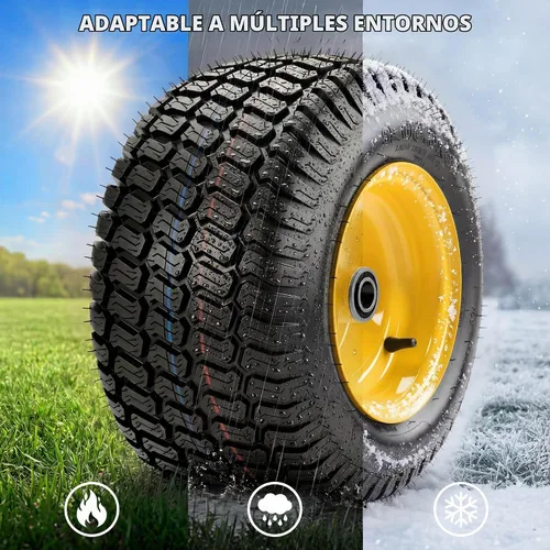 Vista 4 de YITAMOTOR 16X6.50-8 Rueda de cortacésped y conjuntos de neumáticos, 4 capas Amarillo