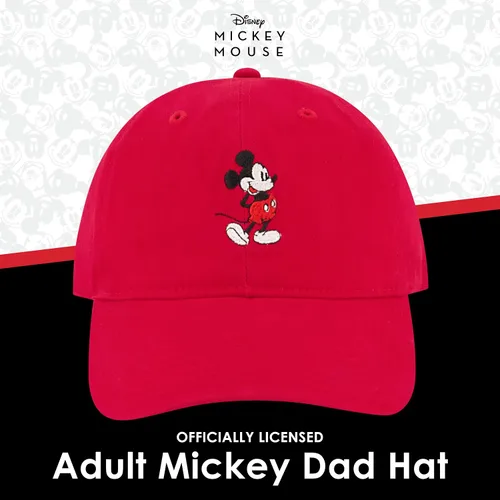 Vista 2 de Concept One Disney Mickey Mouse - Gorro de algodón bordado, ajustable, con ala curvada