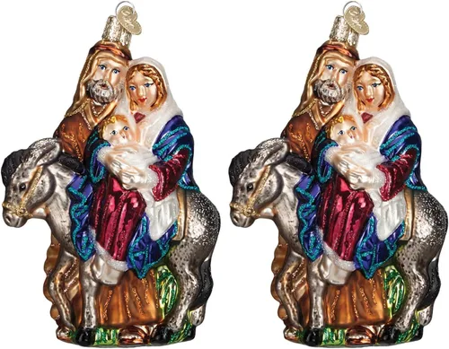Vista 9 de Old World Christmas - Adornos de vidrio soplado para el árbol de Navidad, regalos espirituales, viaje a Egipto, decoración de navidad artesanal