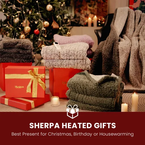 Vista 9 de Heated Blanket Electric Blanket Queen - Fast Heating Blanket Throw Dual Control Double Sided Sherpa with 10 Heating Levels & 2-10 Hours Auto Off