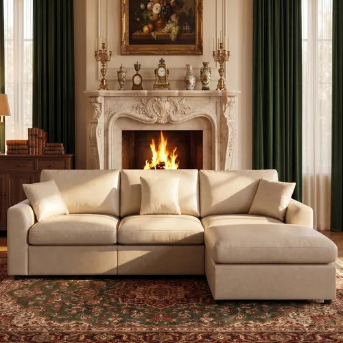 Vista 14 de Sofás modulares de nube seccionales para sala de estar, sofá modular grande con otomana, sofá de 3 plazas en forma de L con almohada, color beige