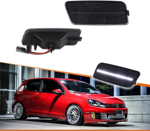 Vista 8 de ADIIL - Kit de luces laterales ámbar compatibles con VW MK6 GTI 2010-2014 Lente ámbar sin bombilla