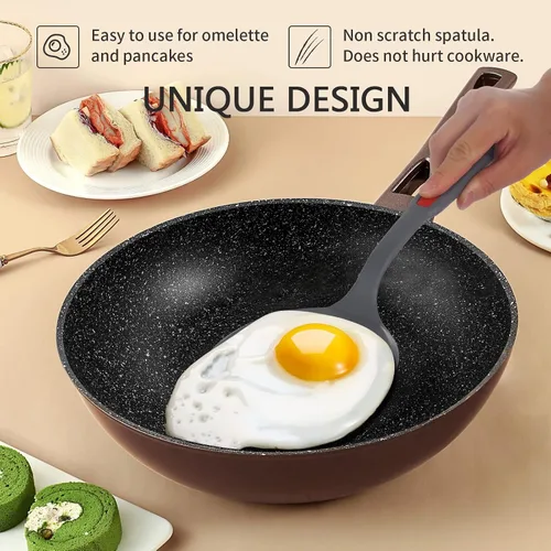 Vista 3 de Juego de espátulas de silicona flexible para utensilios de cocina antiadherentes, silicona de goma, sin BPA, resistente al calor, resistente