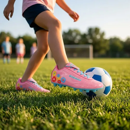 Vista 2 de Zapato de fútbol de Vizari Blossom FG, niño pequeño Rosado/Azul