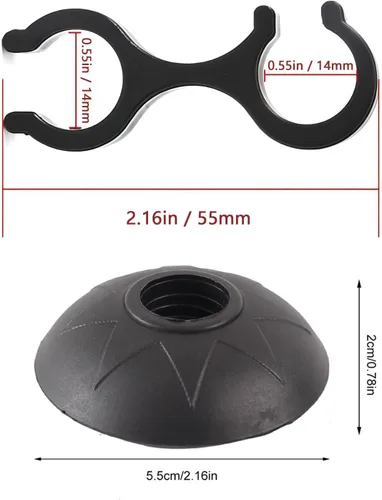 Vista 6 de Juego de puntas de bastón de trekking – Protectores de puntas de repuesto para bastones – Cestas de nieve y barro