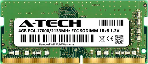 Vista 2 de A-Tech 4GB DDR4 2133MHz PC4-17000 ECC SODIMM 1Rx8 Rango único 1.2V 260-Pin Módulo de actualización de memoria RAM para Microserver, estación