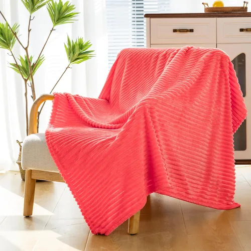 Vista 23 de Vessia - Manta de forro polar de franela (50x70 pulgadas), manta 3D de jacquard negra, esponjosa y cálida para sofá, sillón, cama, silla, 300GSM