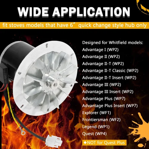 Vista 3 de 12056010 12026010 Kit de motor de soplador de escape de combustión para estufa de pellets con junta de repuesto para Whitfield Advantage