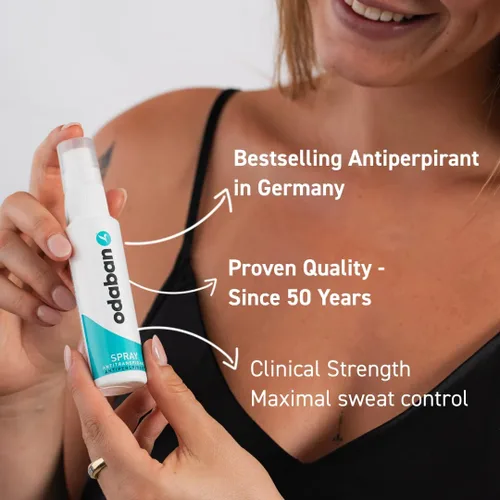 Vista 5 de Desodorante antitranspirante odaban, fuerza clínica y protección, desodorante para hombres y mujeres para sudoración escisiva e hiperhidrosis, sin