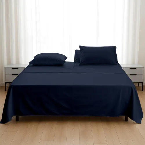 Vista 25 de Juego de sábanas con bolsillo extra profundo individual XL, sábanas y fundas de almohada de 4 piezas, lujosas, ultrasuaves, refrescantes, bolsillo
