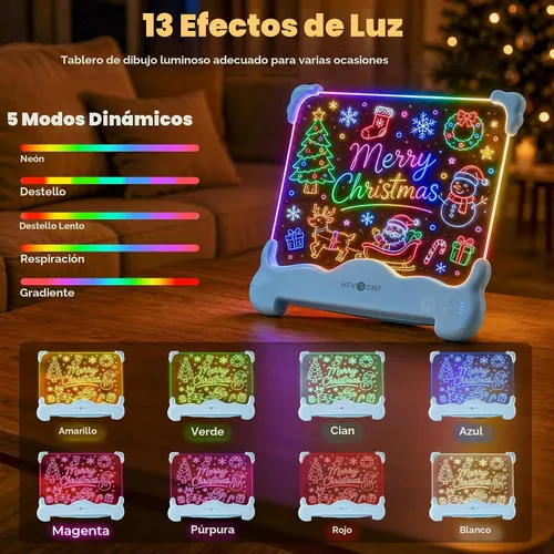 Vista 2 de Tablero de dibujo LED para niños, idea de regalo de cumpleaños y Navidad